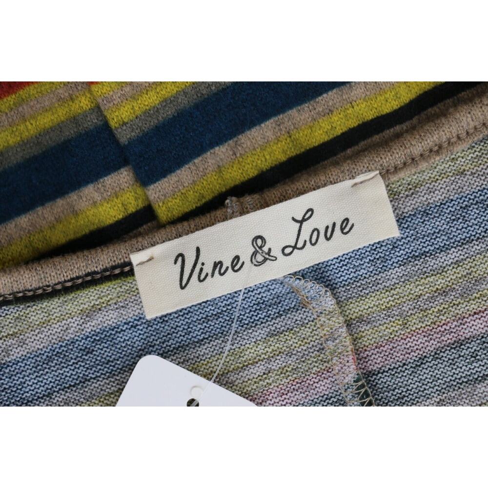Vine & Love Womens Size Small Medium Large Striped Sweater Tan Beige Red Black - Picture 6 of 6
